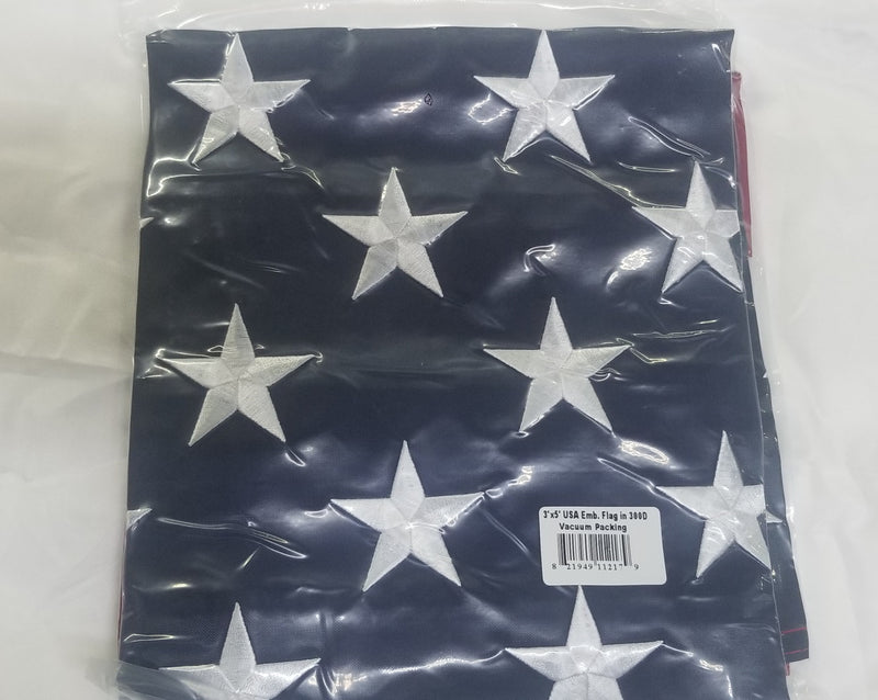 USA 3x5 Feet Nylon American Flag Embroidered Stars Sewn Stripes 300D Brass Grommets Vacuum Packed