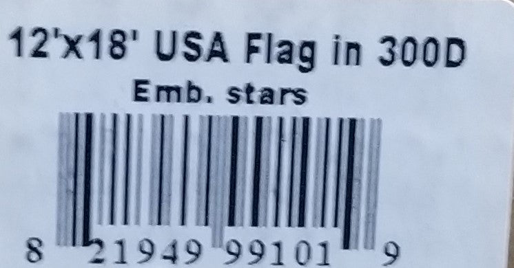 USA Flag 300D Nylon Rough Tex All Sewn & Appliqued Stars American 12x18 Feet Flags Brass Grommets