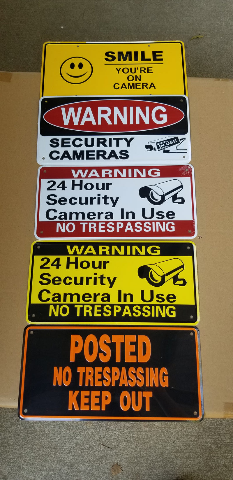 Legal No Tresspassing Warning American Signs Security Cameras USA aluminum embossed