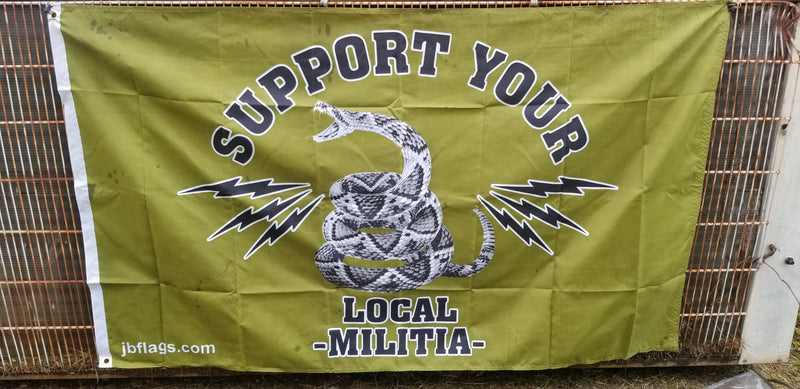 Suport Your Local Militia 3'x5' Gadsden Strike Force