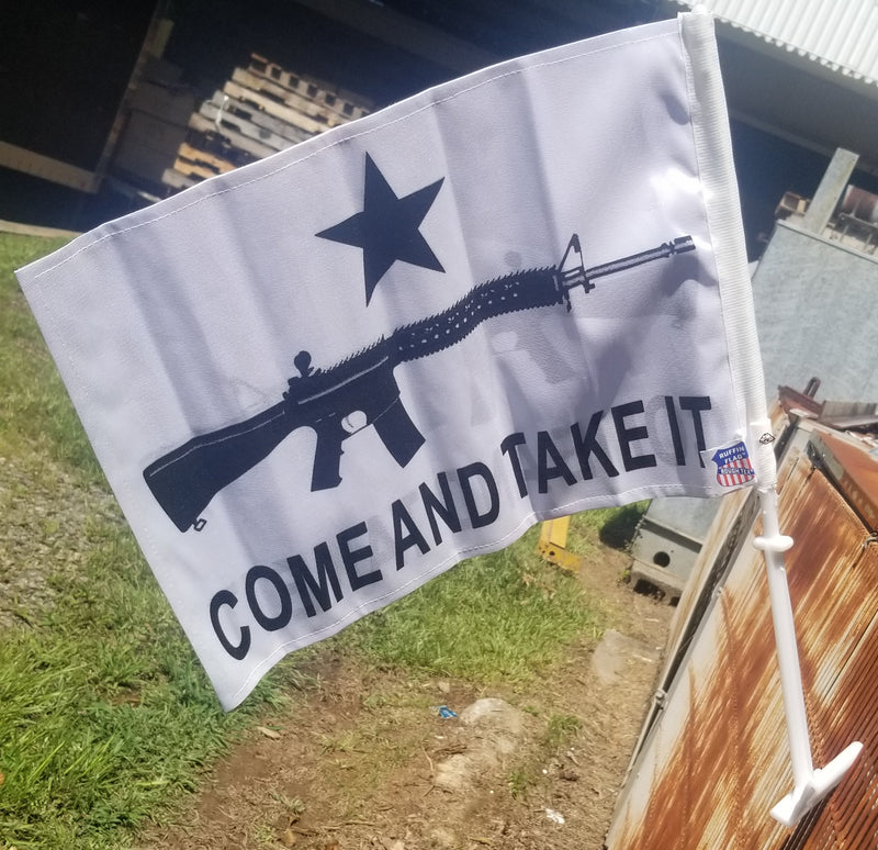 Come and Take It M4 Texas 12"x18" Double Sided Car Flag ROUGH TEX®