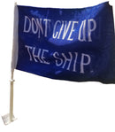 Commodore Perry Don't Give Up The Ship 12"x18" Car Flag ROUGH TEX® Knit Double Sided