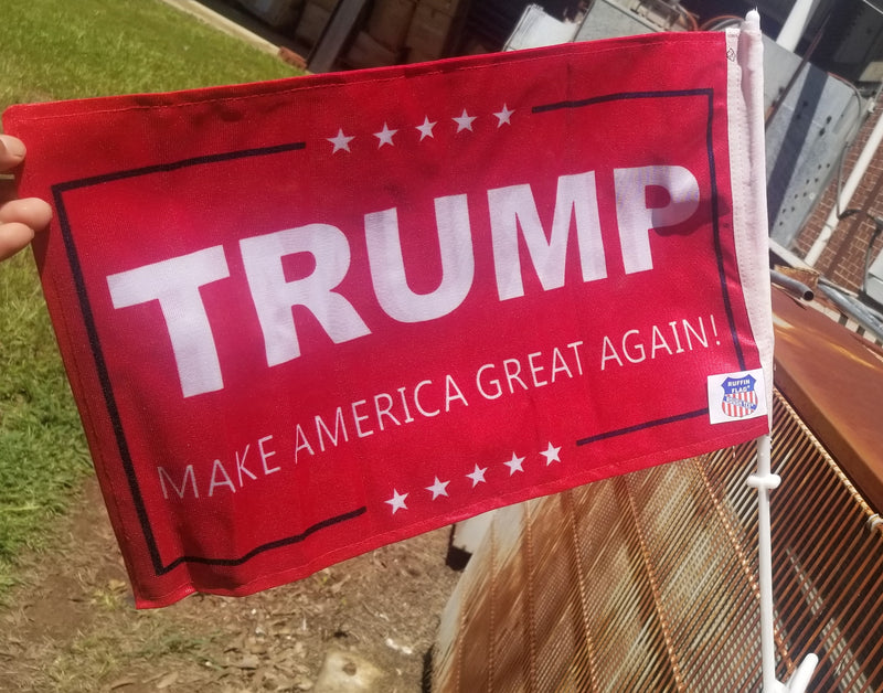 Trump MAGA Red Car Flag MAKE AMERICA GREAT AGAIN