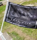 Join Or Die Black Car Flag Rough Tex® Knit Nylon 12"x18" USA