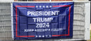 President Trump 2024 Keep America First Navy Blue 3'X5' Flag ROUGH TEX® Nylon 150D