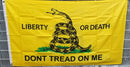 Liberty or Death Gadsden Gold Original Double Sided 3'X5' Rough Tex® Flag 100D Don Tread on Me