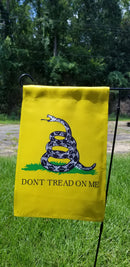 Gadsden 12"x18" White RattleSnake Garden Flag ROUGH TEX® 100D Don't Tread on Me