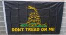 Black & Gold Gadsden Don't Tread on Me ROUGH TEX ® 3X5 Feet Flag Double Sided 68D Nylon