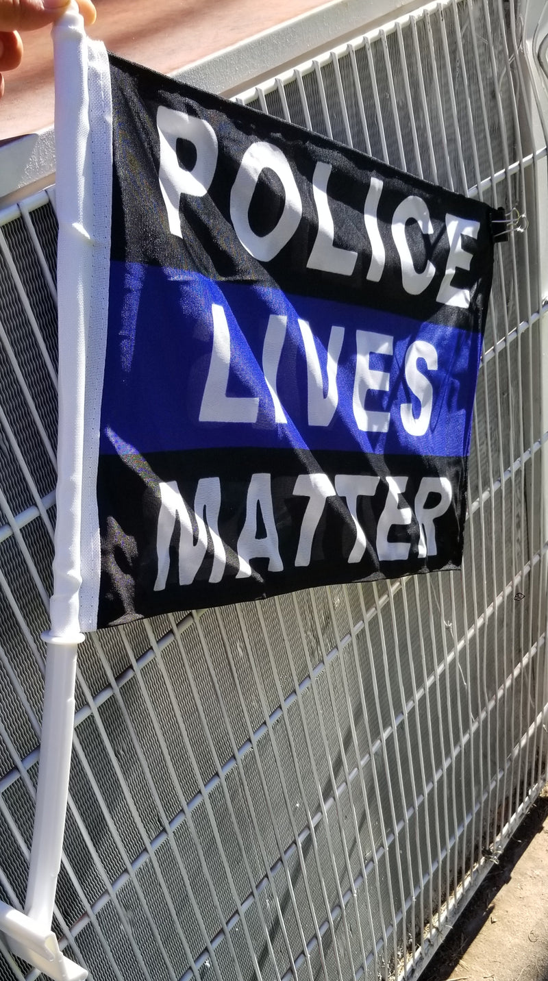 Police Lives Matter 12"x18" Car Flag Flag ROUGH TEX® Knit Double Sided