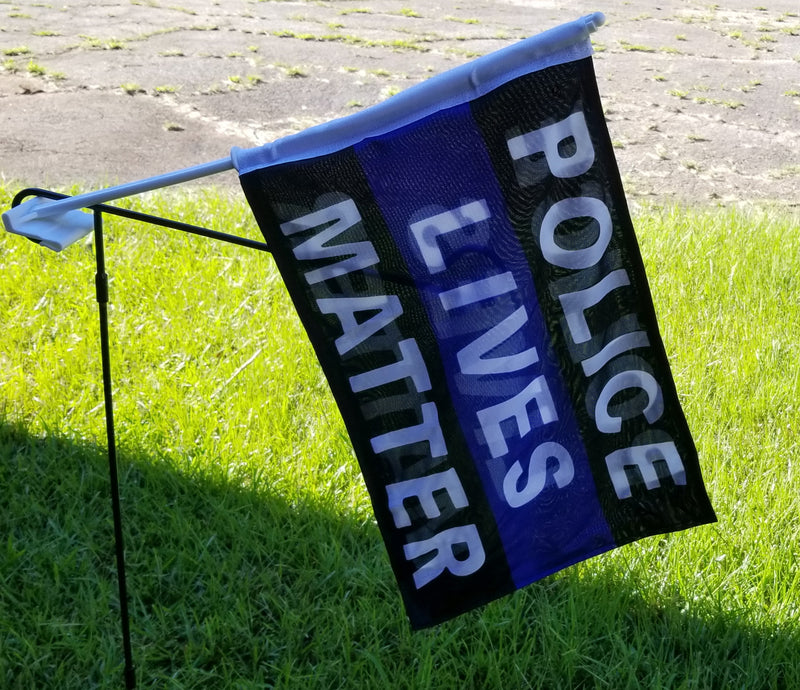 Police Lives Matter 12"x18" Car Flag Flag ROUGH TEX® Knit Double Sided