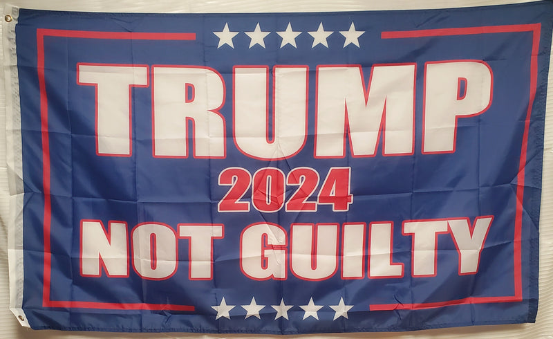 Trump Not Guilty 2024 3'X5' Flag 68D Nylon no Header Card