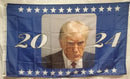 Trump Mug Shot 2024 Blue 3'X5' Flag ROUGH TEX® 100D