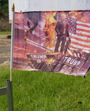 Trump Tank 12"x18" Stick Flag ROUGH TEX® 68D 30" Wooden Stick