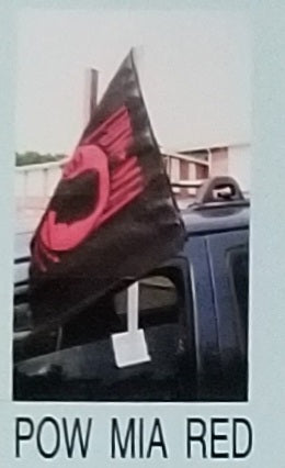 POW MIA Red Black double sided knit nylon Car Flag 1st