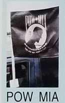 POW MIA Black double sided knit nylon Car Flag 1st