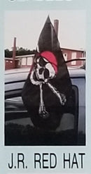 Pirate Jolly Roger Red Bandana Hat double sided knit nylon Car Flag 1st