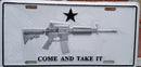 Come & Take It M4 White Embossed License Plate NRA Texas Gonzales Automobile Car Tag