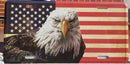 American Eagle USA Flag License Plate Vintage