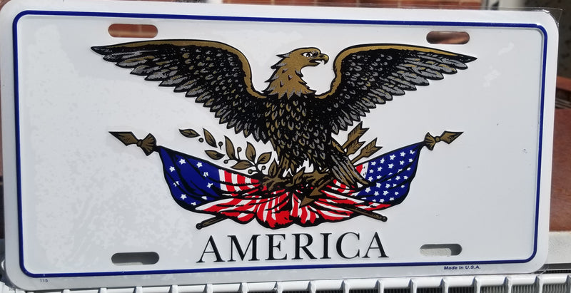 American Eagle Embossed License Plate