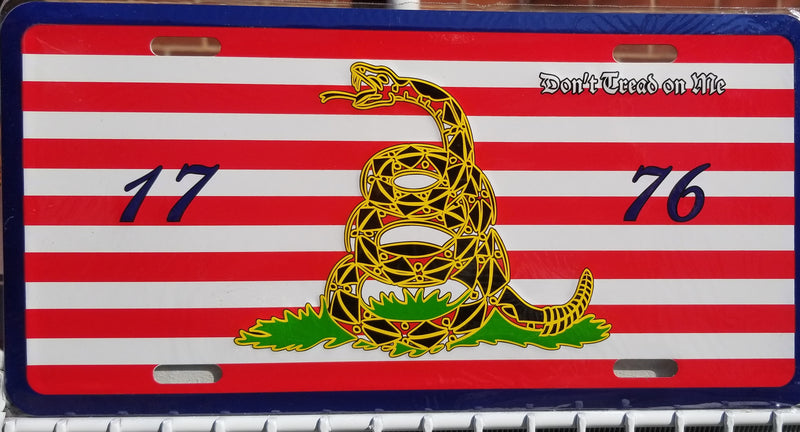 First Navy Jack License Plate Dont Tread on Me Gadsden 1776 American Flag