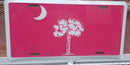South Carolina Pink White License Plate Flag