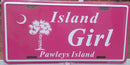Pawleys Island Girl South Carolina Pink License Plate Flag