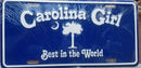 South Carolina Girl Best in the World Blue SC License Plate Flag