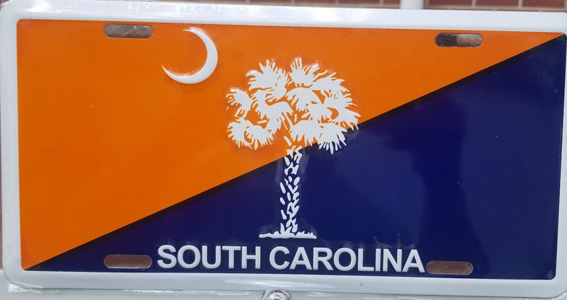 Clemson Orange South Carolina Original SC State Flag License Plate