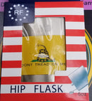 Gadsden Flask Stainless Steel Don't Tread on Me Six Ounce Color Gift Box