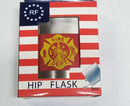 Fire Department American Fire Fighter Flag Flask Stainless Steel 6 Ounce Gift Set