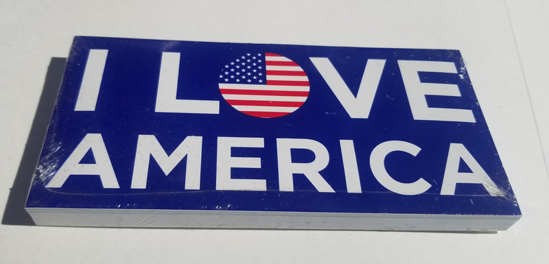 I LOVE AMERICA American Bumper Sticker Made in USA