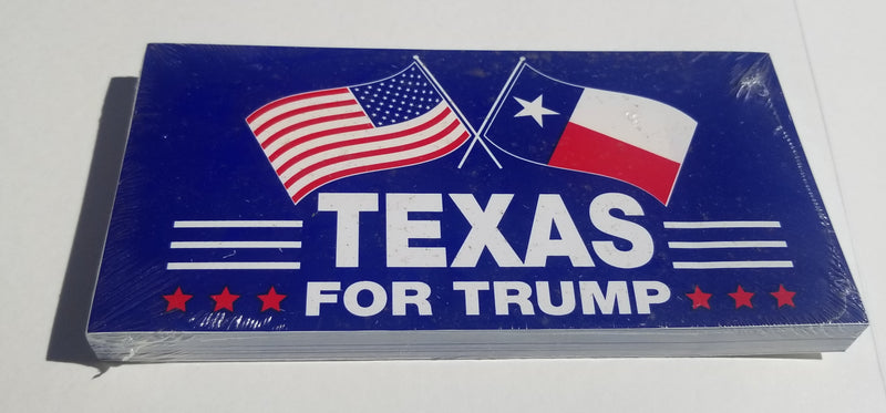 Texas for Trump 2024 USA Texas Flags American Official Bumper Sticker Made in USA