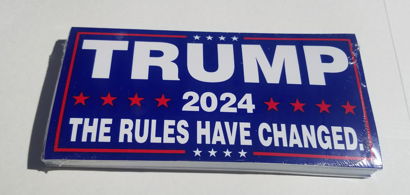The Rules Have Changed Trump 2024 Patriot American Bumper Sticker Made in USA