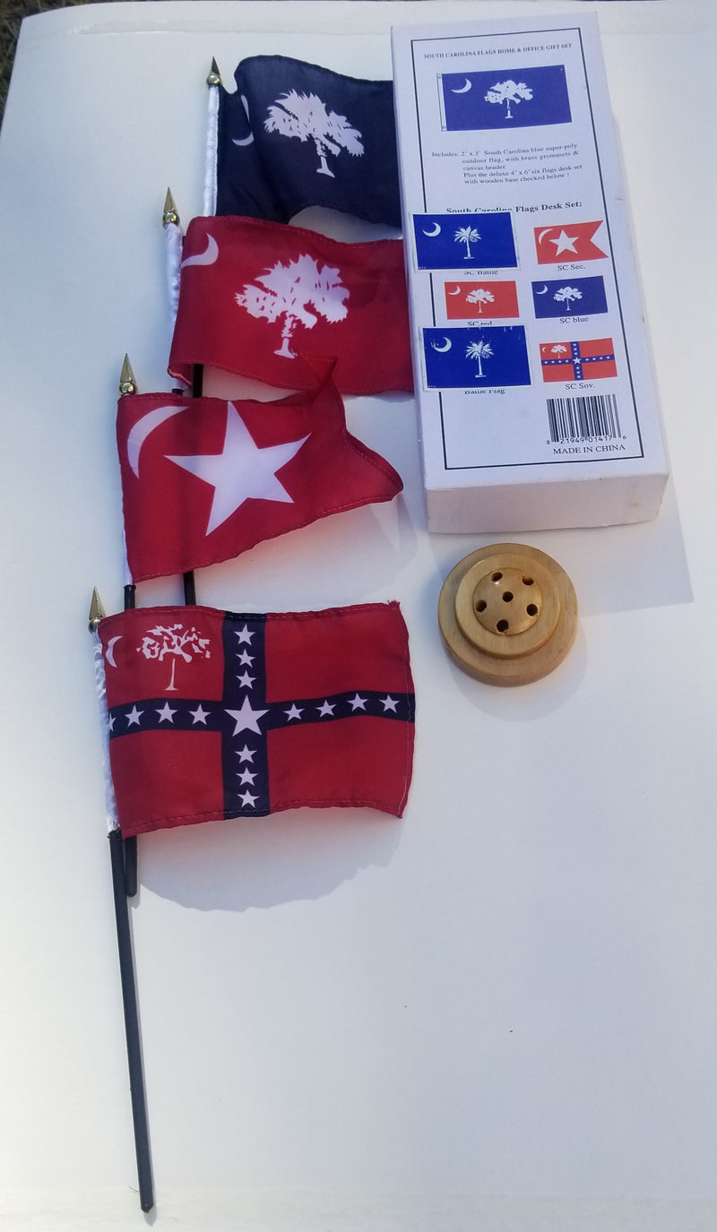 SOUTH CAROLINA FLAGS 4"x6" DESK SET