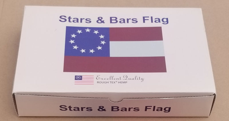 Stars & Bars 11 Stars 3'x5' Flag Americana Gift Boxed USA Historic Hemp Collection 100% Embroidered America WBTS