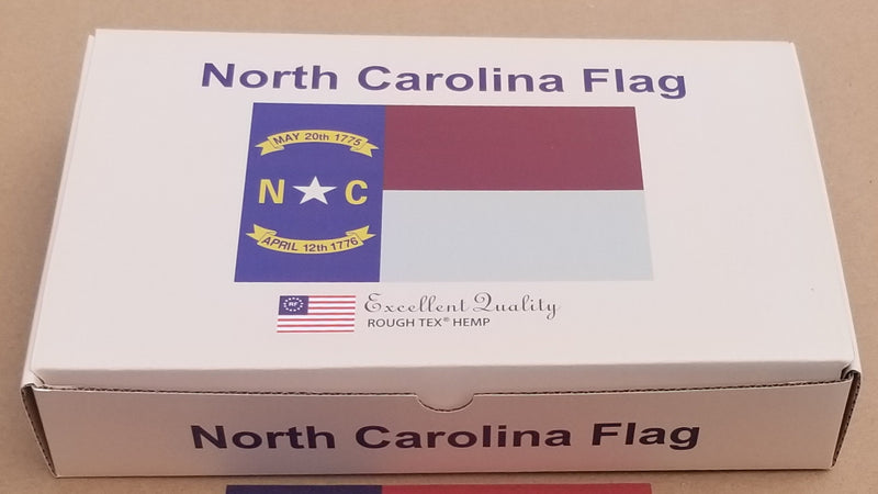 North Carolina 3'x5' Flag Americana Gift Boxed USA NC States Hemp Collection 100% Embroidered America