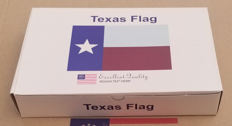 Texas 3'x5' Flag Americana Gift Boxed USA States Hemp Collection 100% Embroidered American