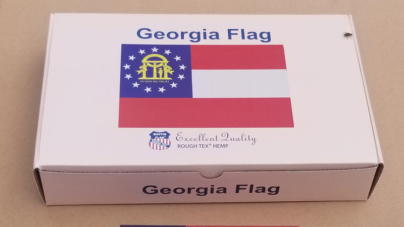 Georgia 3'x5' Flag Americana Gift Boxed USA States Hemp Collection 100% Embroidered America