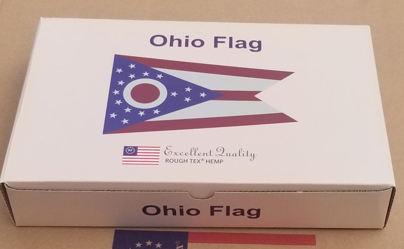 Ohio 3'x5' Flag Americana Gift Boxed USA States Hemp Collection 100% Embroidered American