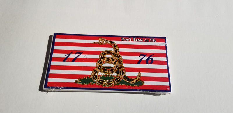 First Navy Jack 1776 Don't Tread On Me Gadsden Made in USA 3.75"x7.5" American Bumper Sticker