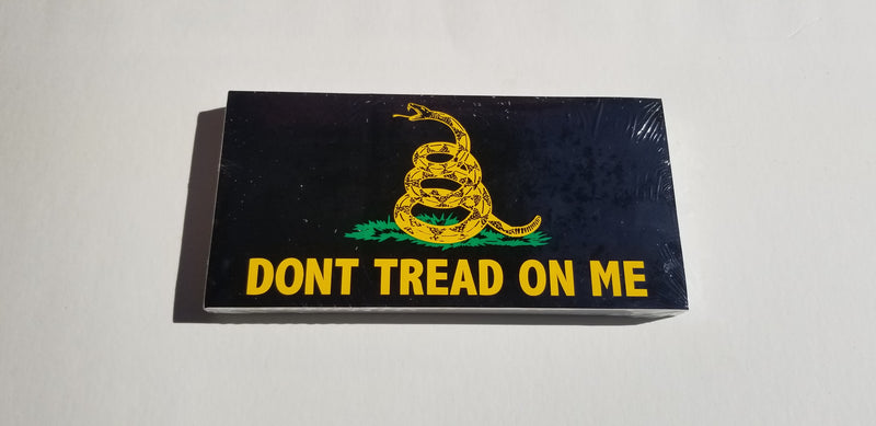 Black Don't Tread On Me Gadsden Blackout Made in USA 3.75"x7.5" American Bumper Sticker