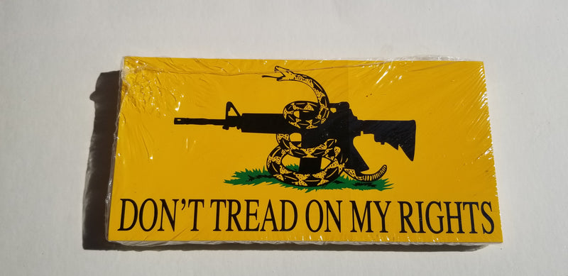 2nd Amendment My Rights Don't Tread On Me Gadsden M4 Made in USA 3.75"x7.5" American Bumper Stickers