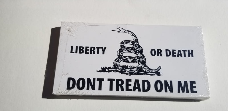 Liberty or Death Culpeper Don't Tread On Me Gadsden White Made in USA 3.75"x7.5" American Bumper Sticker