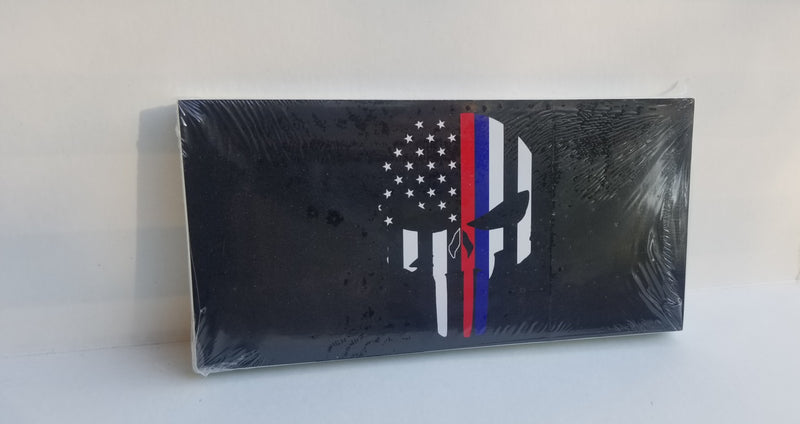 USA Punisher Red & Blue Line Bumper Sticker