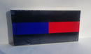 Blue & Red Line Police Firefighter Memorial Bumper Sticker