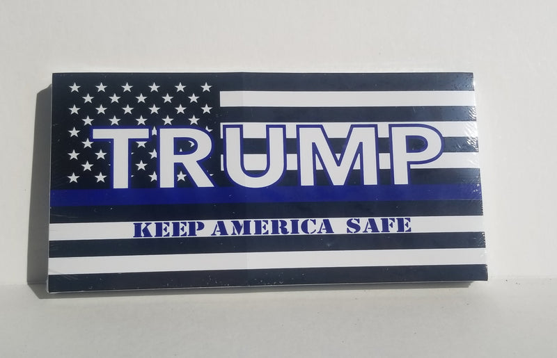 US Police Memorial Trump Keep America Safe Bumper Sticker