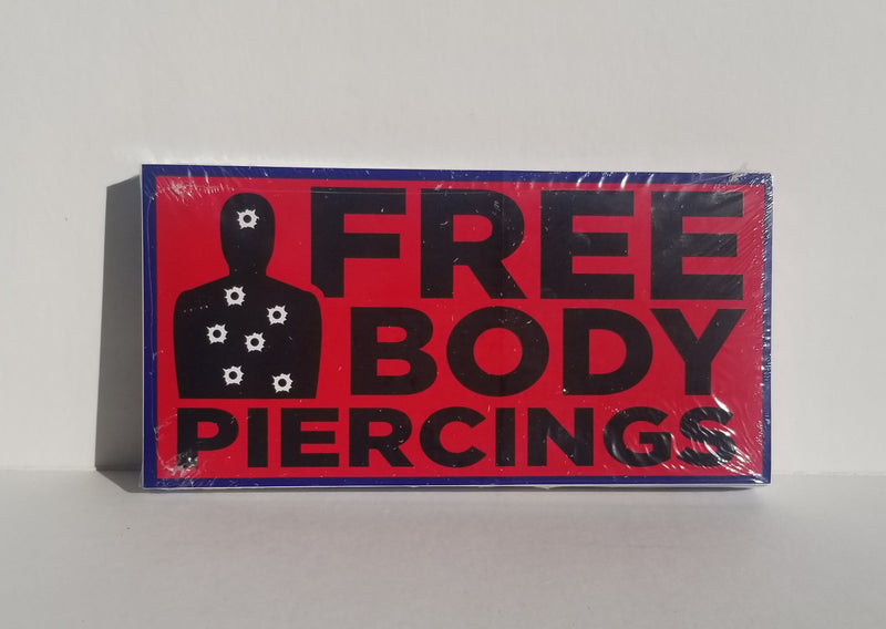 Free Body Piercing Red Bumper Sticker