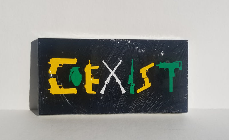 Coexist Guns 2nd Amendment Yellow Green Bumper Sticker