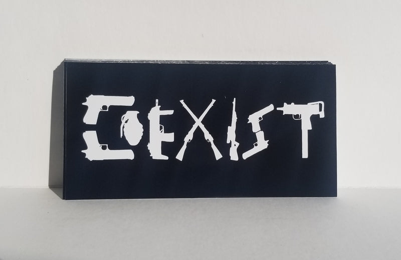 Coexist Guns 2nd Amendment Black Bumper Sticker