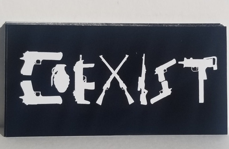 Coexist Guns 2nd Amendment Black Bumper Sticker